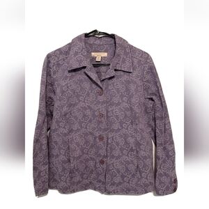 Ladies Appleseed Lavender Floral Jacket sz 12P